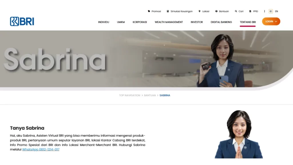 asisten virtual ai bri sabrina